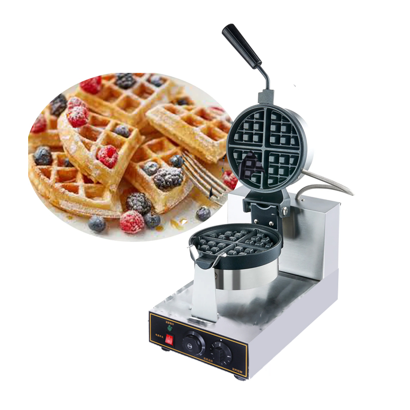 Commercial Snack Equipment Single Plate Digital Electric Rotary Waffle Maker