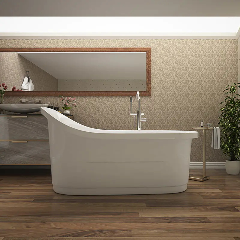 Акриловая угловая ванна белая глянцевая