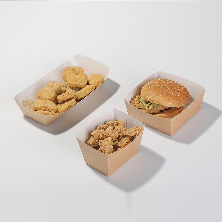 Disposable Waterproof Greaseproof Kraft Paper Salad Box