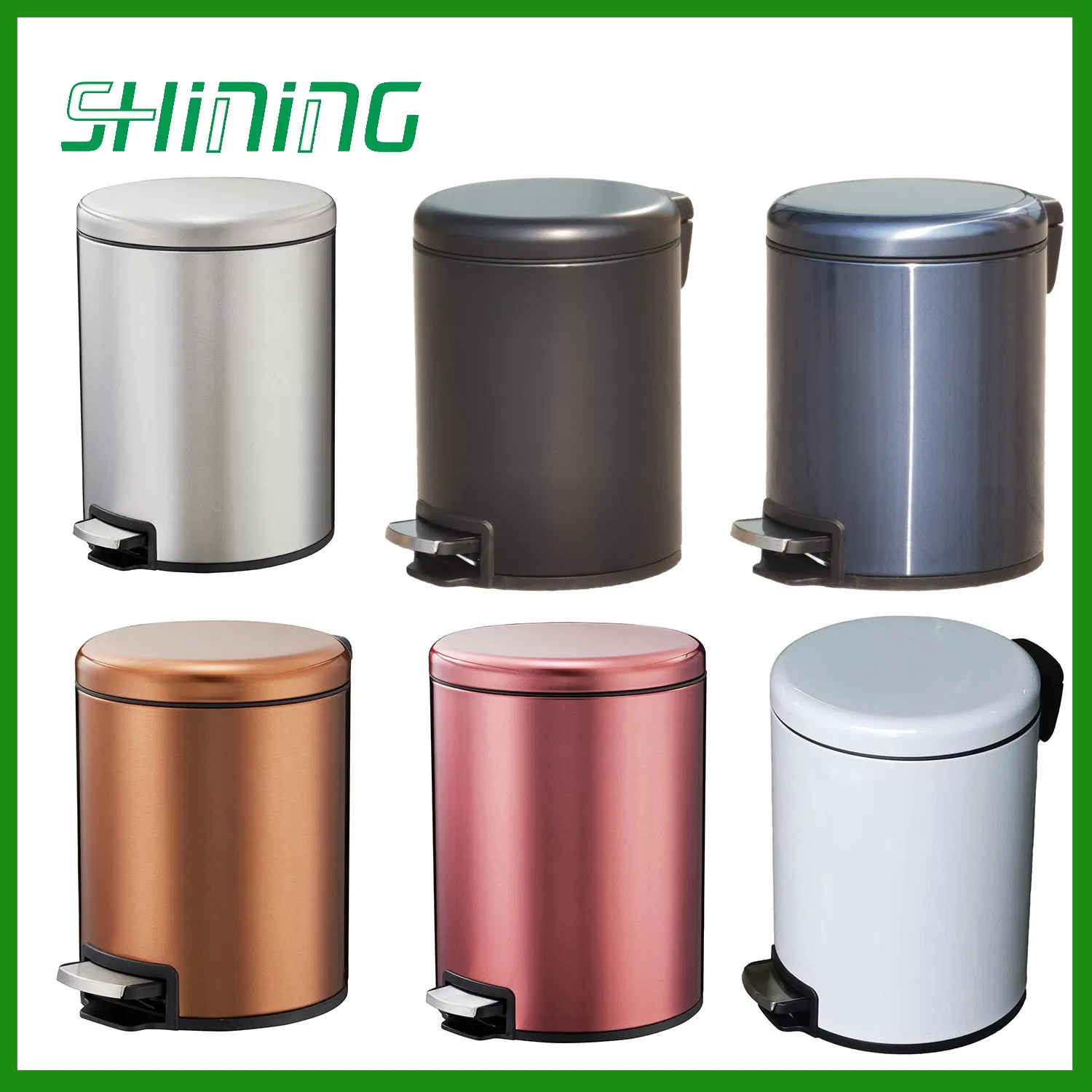 Household Foot Pedal Round Stainless Steel Bedroom Trash Can (KL-122)