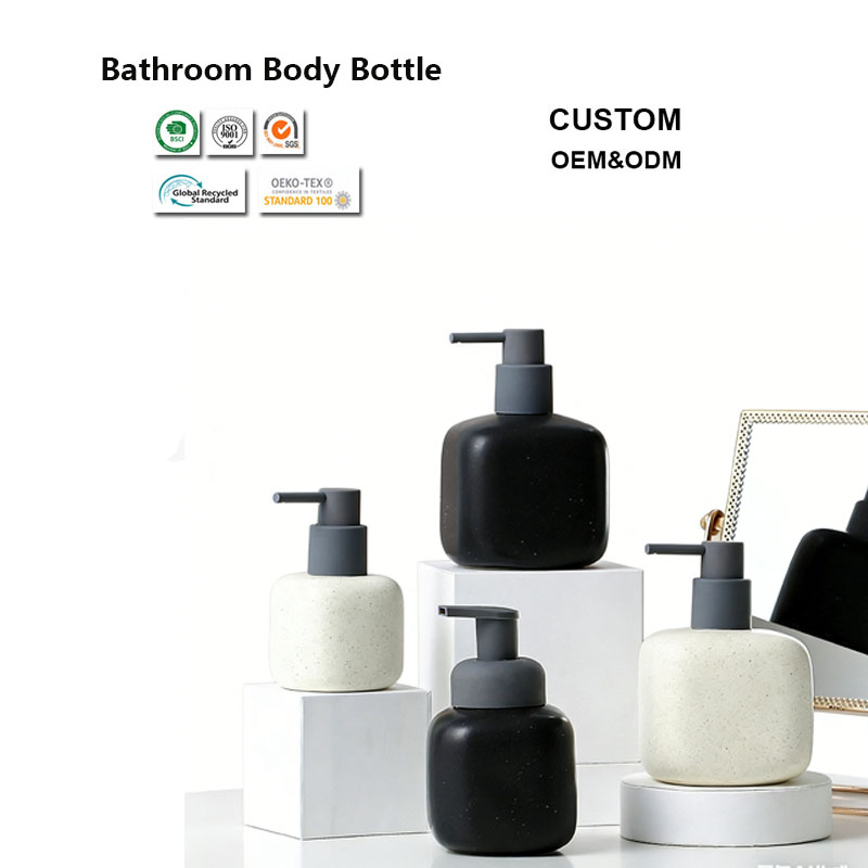 Durable Porcelain Smooth Surface Bathroom Ceramic Bottle for Laundry Detergent Storage