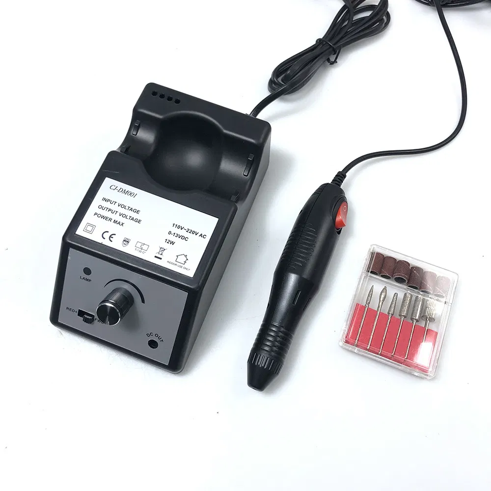 25000rpm Manicure Pedicure Kit Electric Nail Art File Drill with 6 Drill Bits for Finger Toe Nail Care