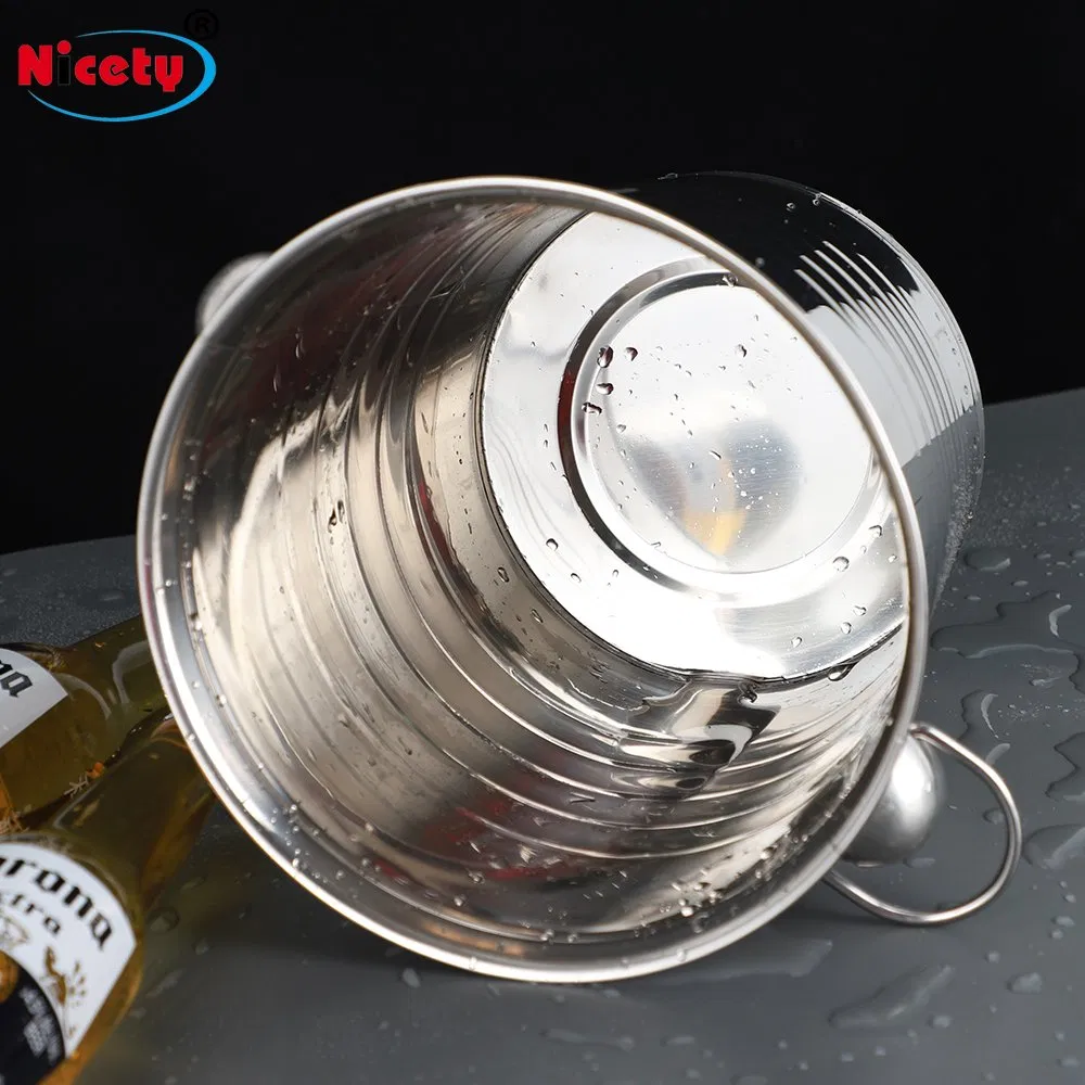 OEM Beer Wine Ice Bucket Seating for Bar Home Beverage Cooler Container Stainless Steel Ice Bucket