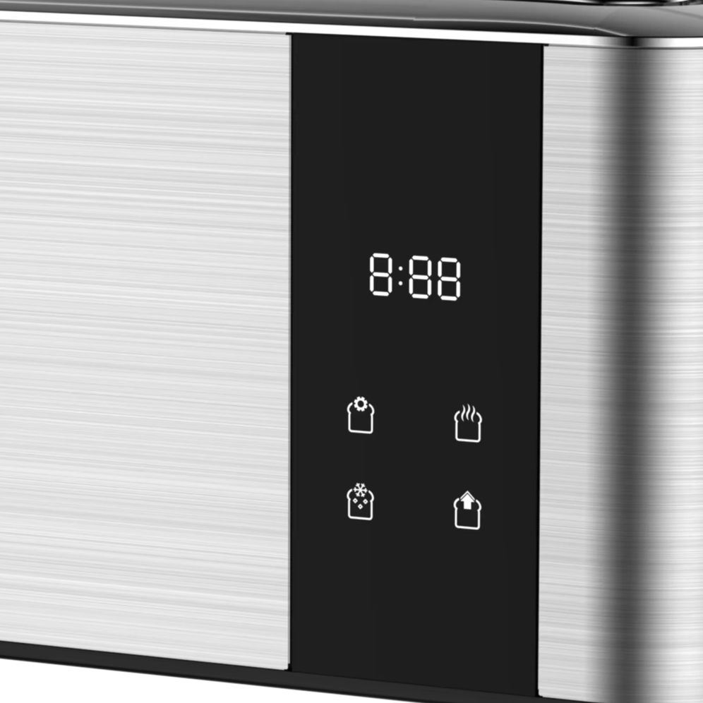 Compact 2 Slice Stainless Steel Toaster with Extra Wide Slots for Bagels and Bread