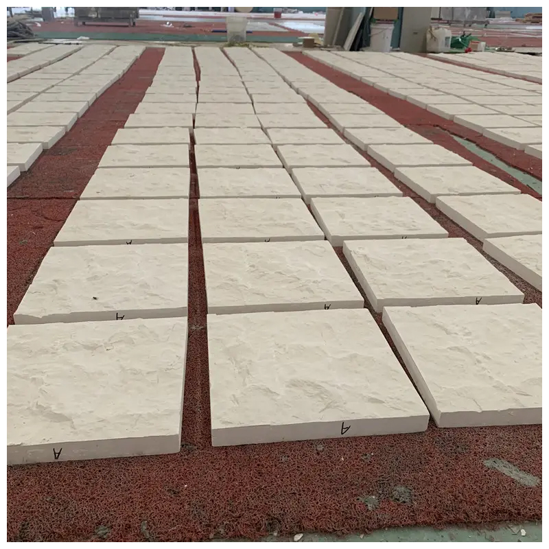 Beige Limestone Split Villa Exterior Wall Tiles