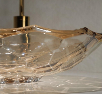 Crystal-Textured Glass Art Basin Rhombic-Cut Countertop Basin - Export Exclusive Supply