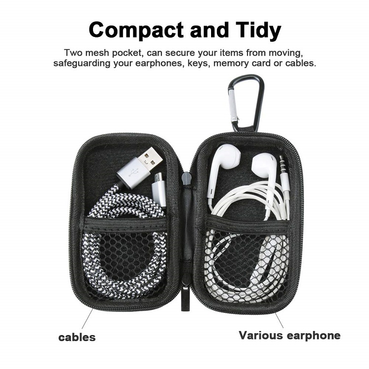 Rectangle Outdoor Travel Protective Hard Shell EVA Bag for Earphone and USB Cables
