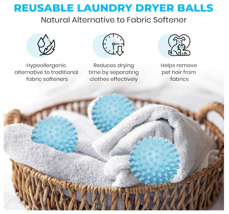 4PCS Set Handy Laundry Fabric Softener Reusable Laundry Dryer Balls