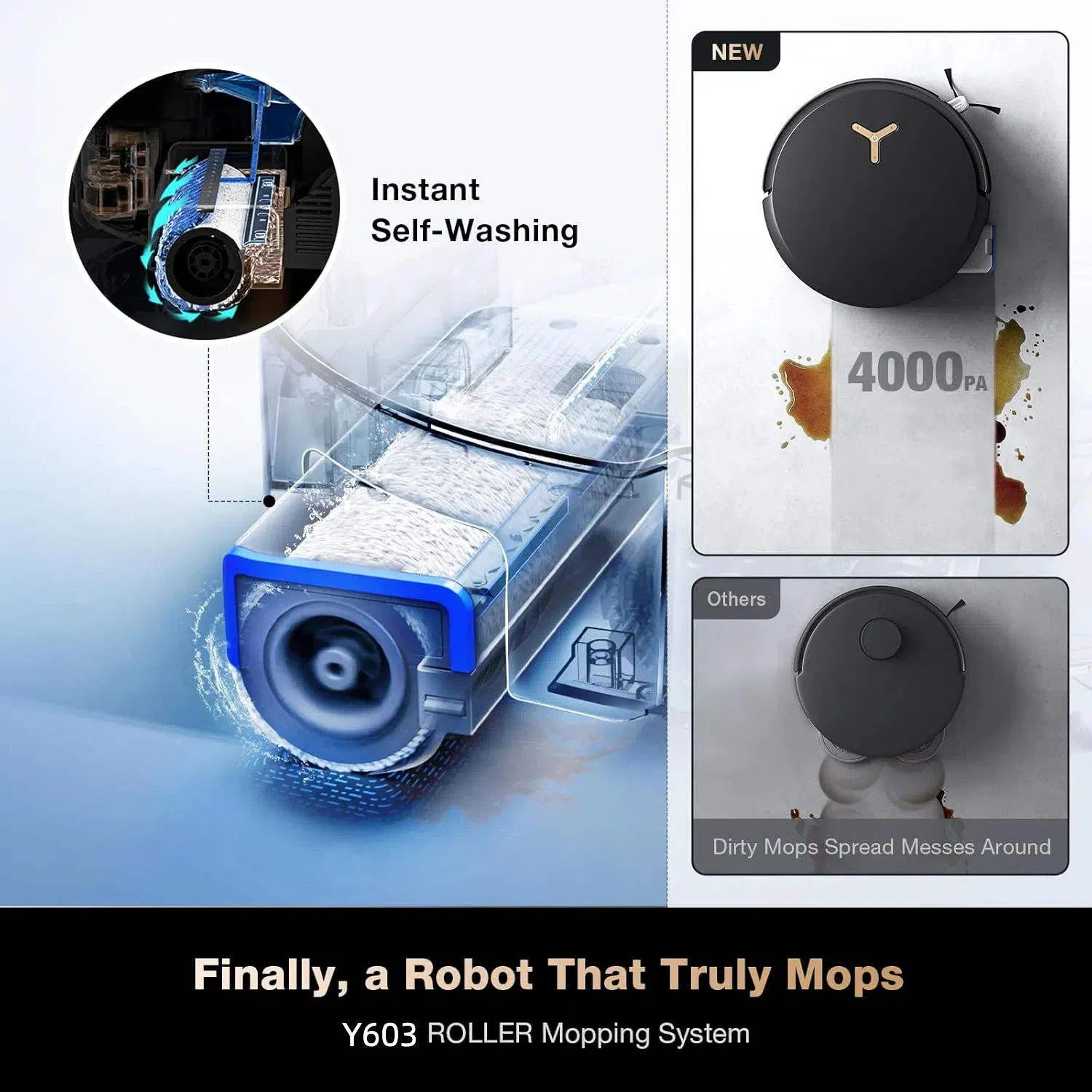 Omni Wet Robot Vacuum Cleaner Self-Washing & Air Drying Home APP Voice Control Hot Water Mop Cleaning