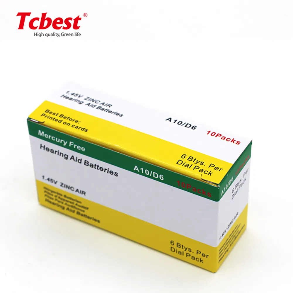Батарейка A10 для слуховых аппаратов, 1.55В (цинк-воздушная)
