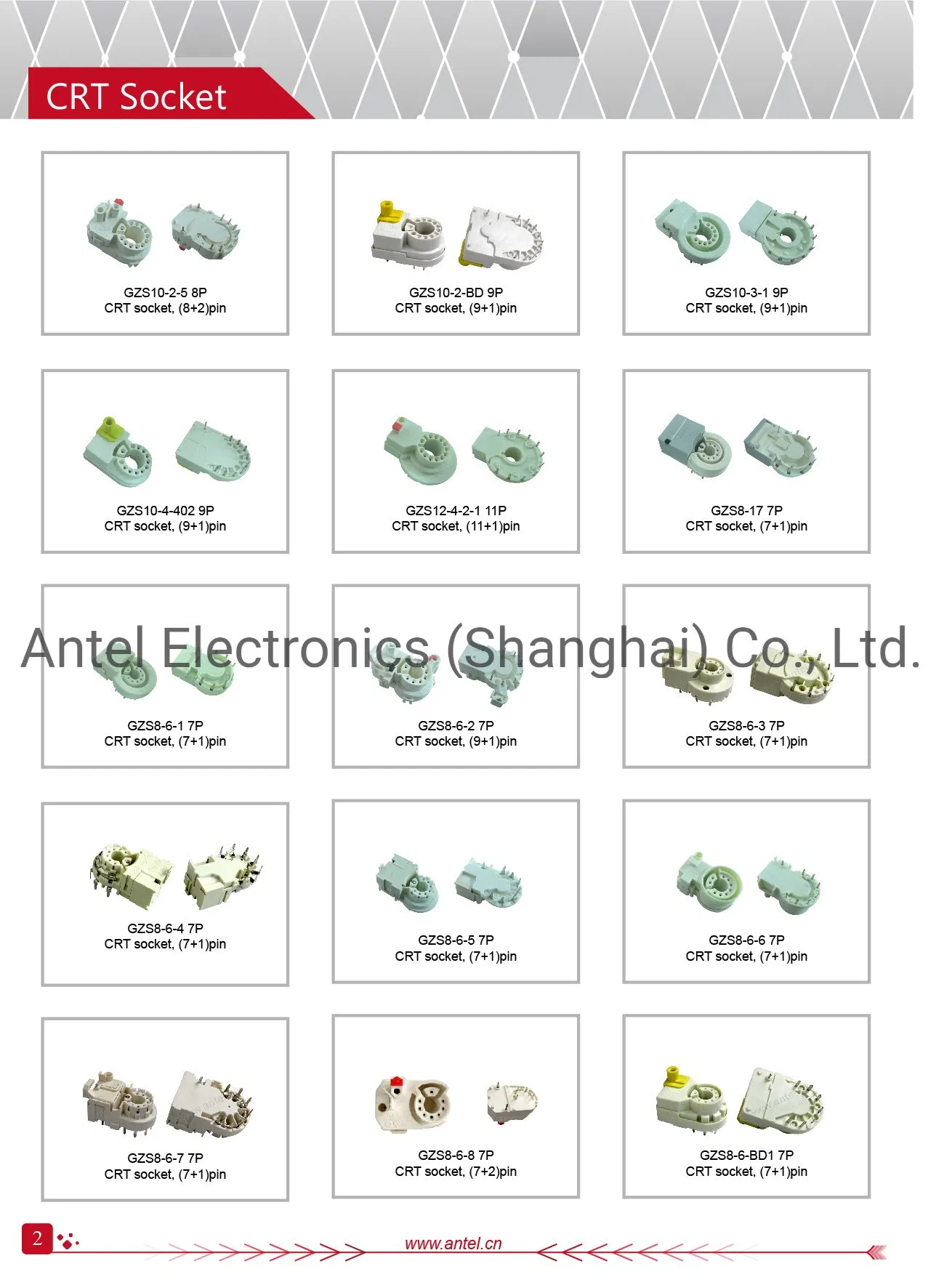 Gzs10-2-108 CRT Socket for Colour Television