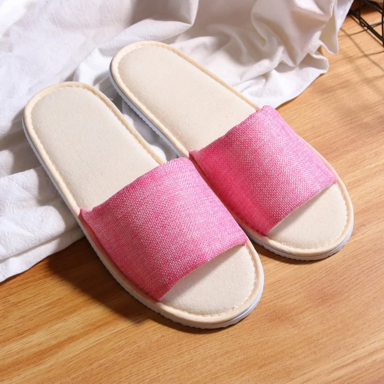 Custom Disposable Slippers for Hotels with Soft Cotton