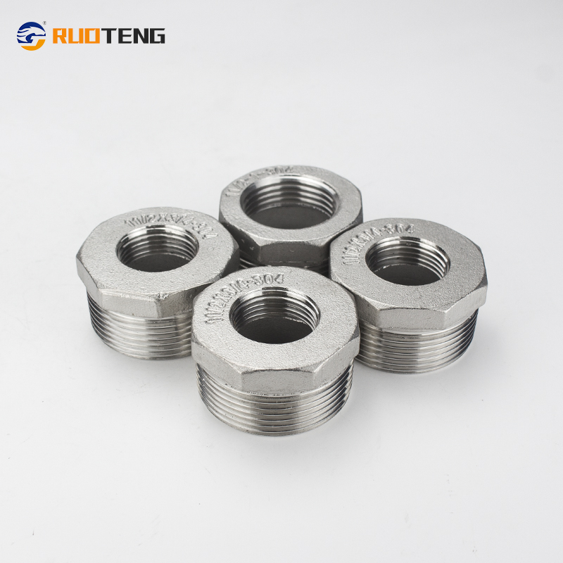 [Ruoteng] Industrial High Pressure Male Thread Forged Stainless Steel Hex Head Pipe Fittings/Bushing for Joint Coupling Connector