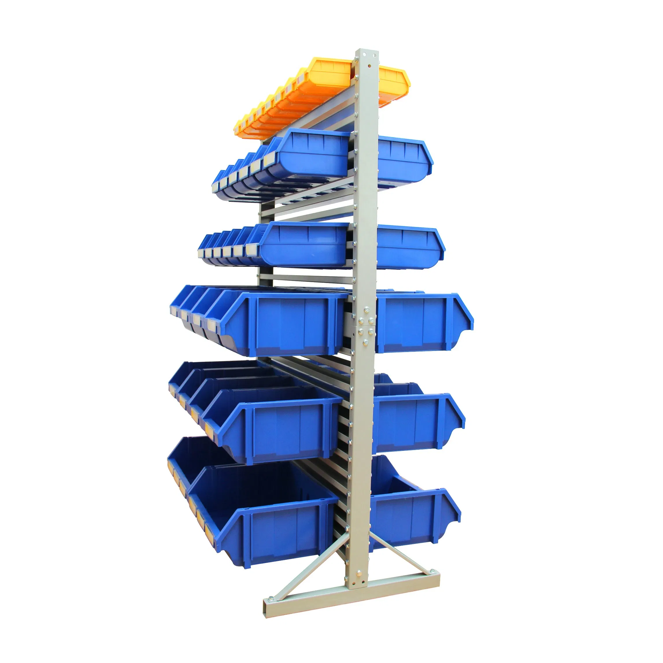 EU Standard Angle Steel Metal Warehouse Rack with Rails