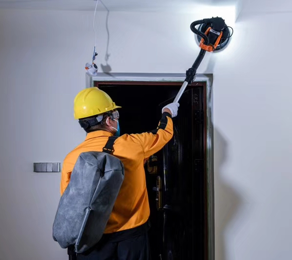 750W Concrete Wall Sanding Long Handle Giraffe Drywall Sander with LED Vacuum