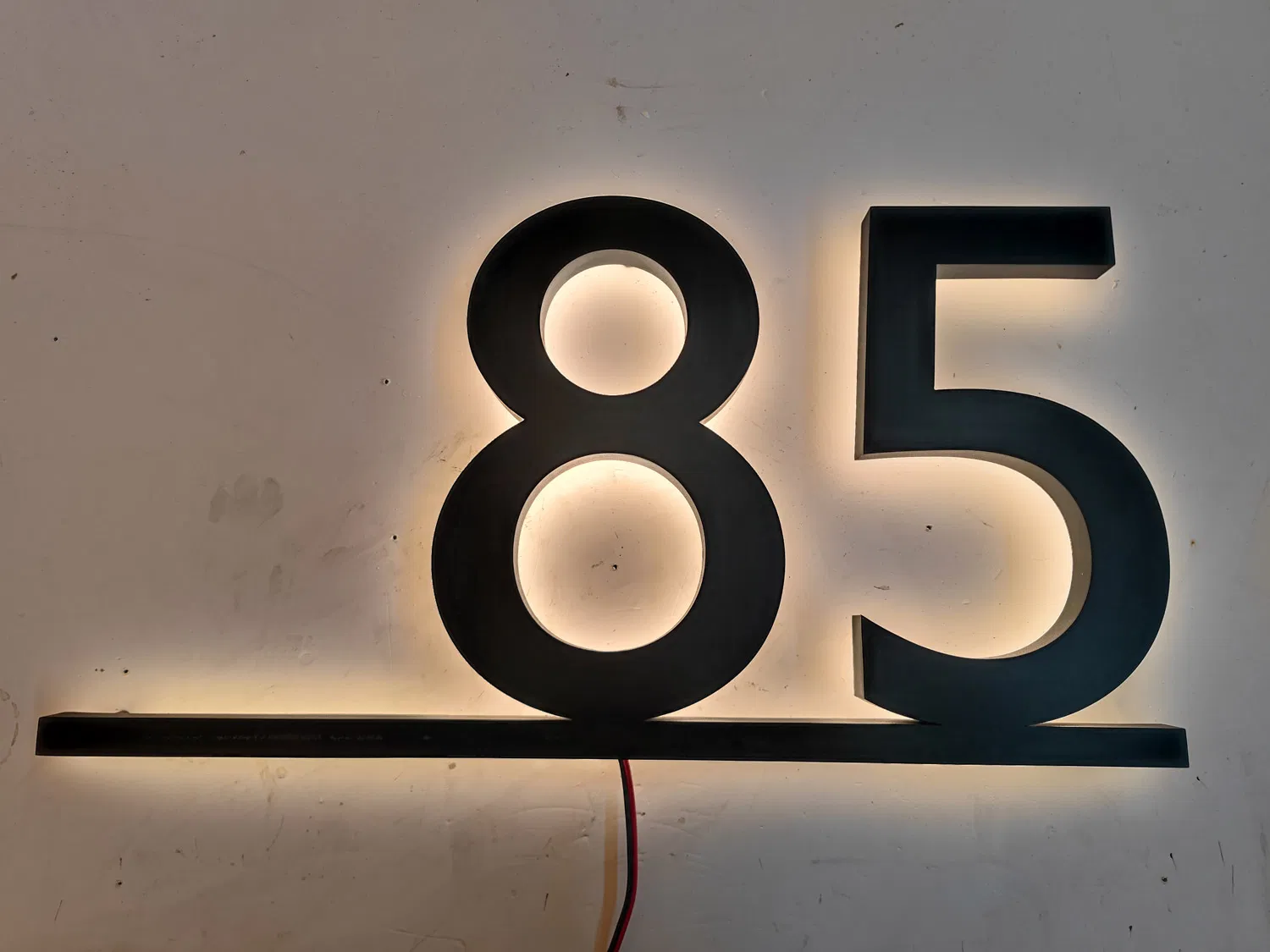 Stainless Steel Backlit Letter Sign Room Number Brushed Black Backlit LED Channel Letter Sign