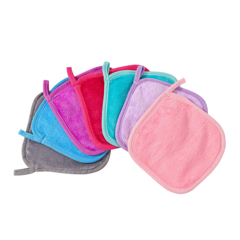 Customized Microfiber Facial Wash Cleansing Bamboo Makeup Remover Gloves Mitt Private Label Makeup Remover Towel Pads