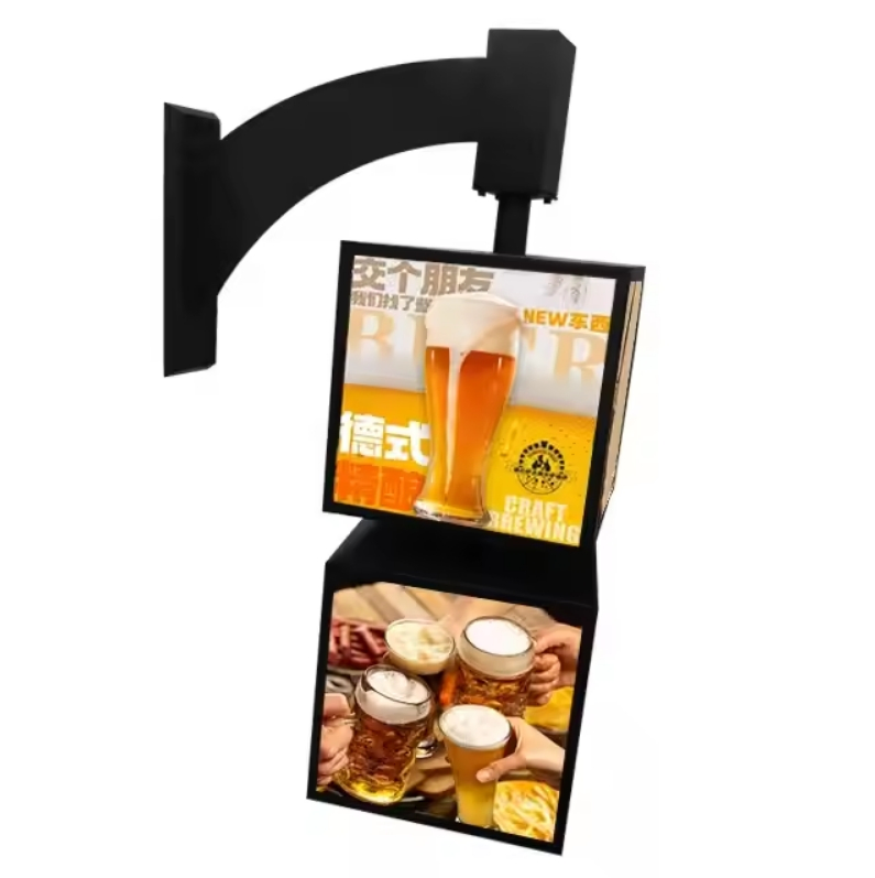 Multi-Layer Acrylic Combination Sign Outdoor Vertical Floor Movable Square Rotating Light Box