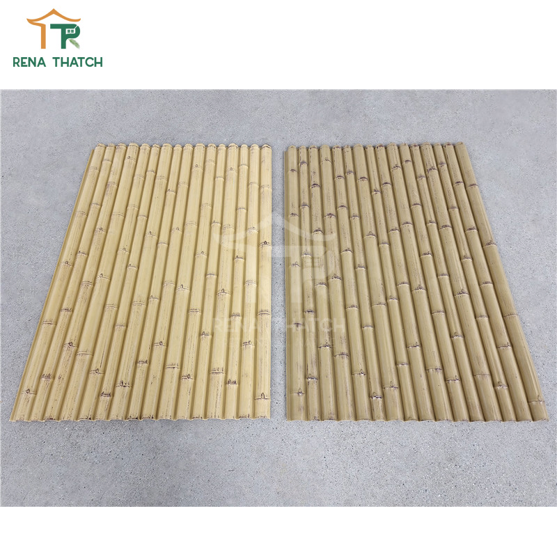 New Design Durable Synthetic Bamboo Panel Artificial Bamboo Sheet Plastic Bamboo Fence Artificial Plastic Bamboo Wall