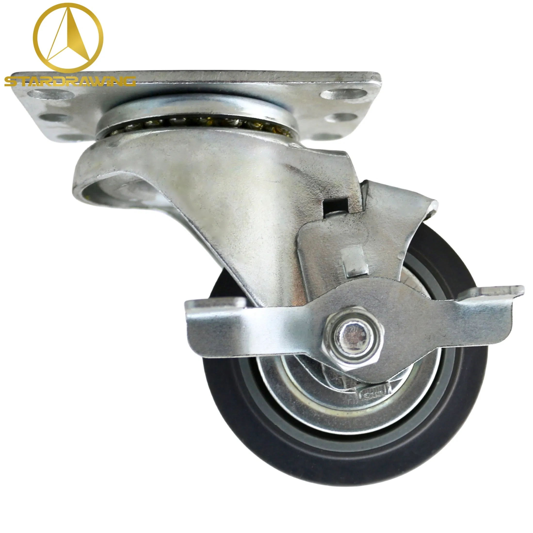 Stardrawing Plate TPR Tire Rubber Caster No Noise Wheel