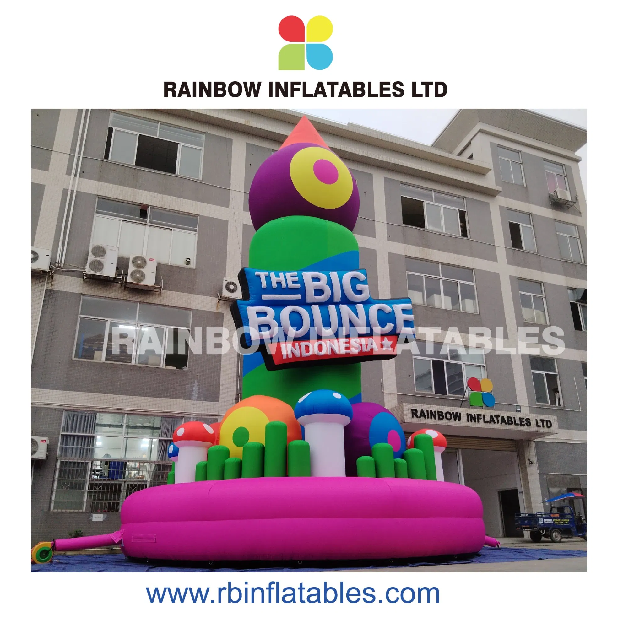 Colorful LED-Lit Fantasy Inflatable Bounce Structure for Night Events