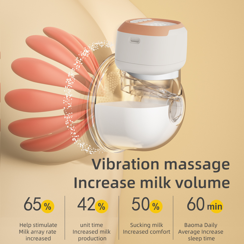 OEM Lectric Breast Pump Hands Free Wearable Portable Breastfeeding Bottles Wireless Hospital Grade Quiet Anti-Leaking with Voice Broadcast Heating 4 Mode 12 L