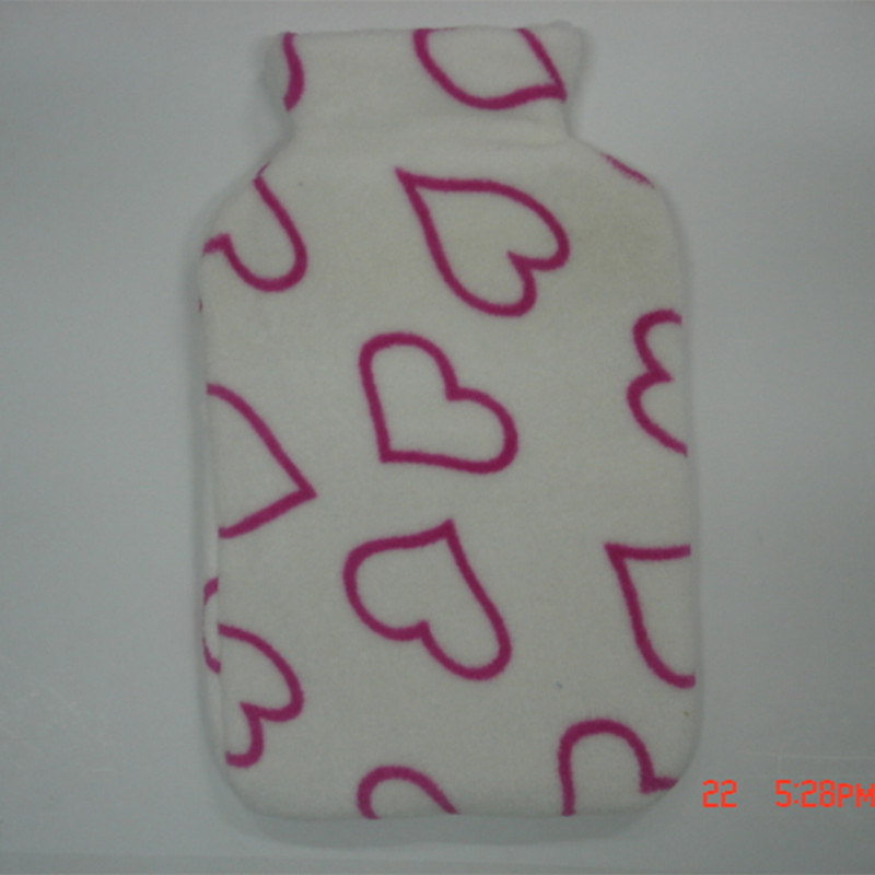 Reusable High Capacity Hot Water Bag Custom Logo PVC Hand Warming Hot Water Bottle Plush Cover