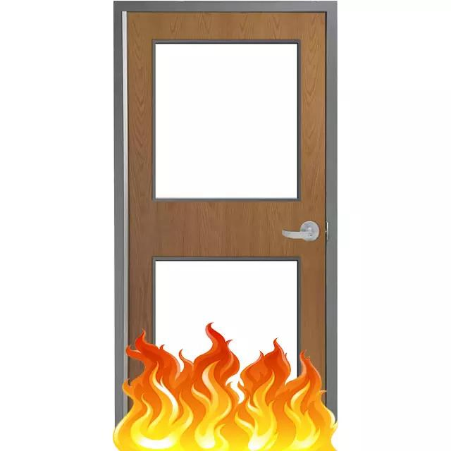 American Design Metal Frame Wooden Fire Doors with Vision Panel