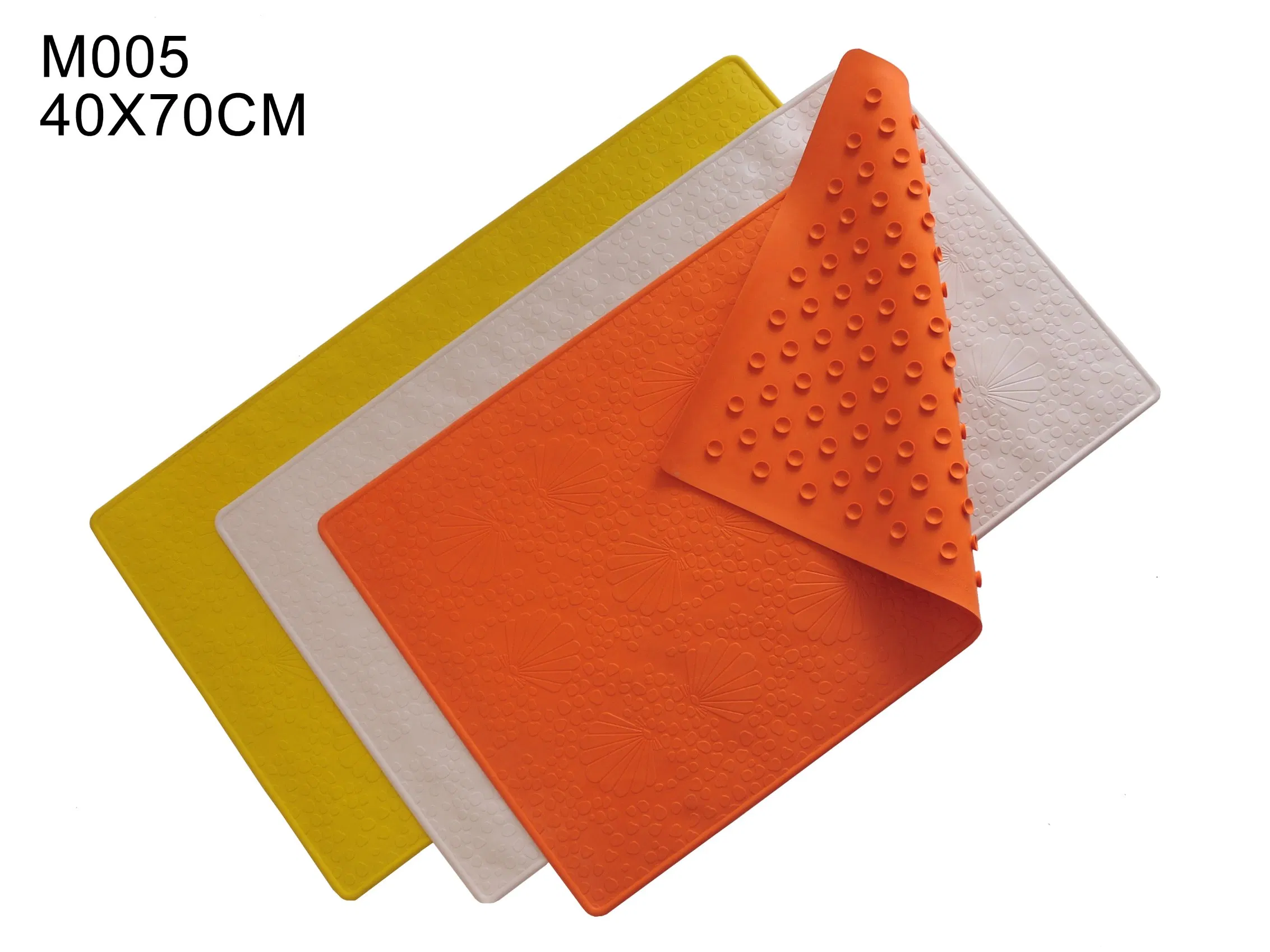 Non Slip Natural and Silicone Rubber Shower Bath Mat with Disks