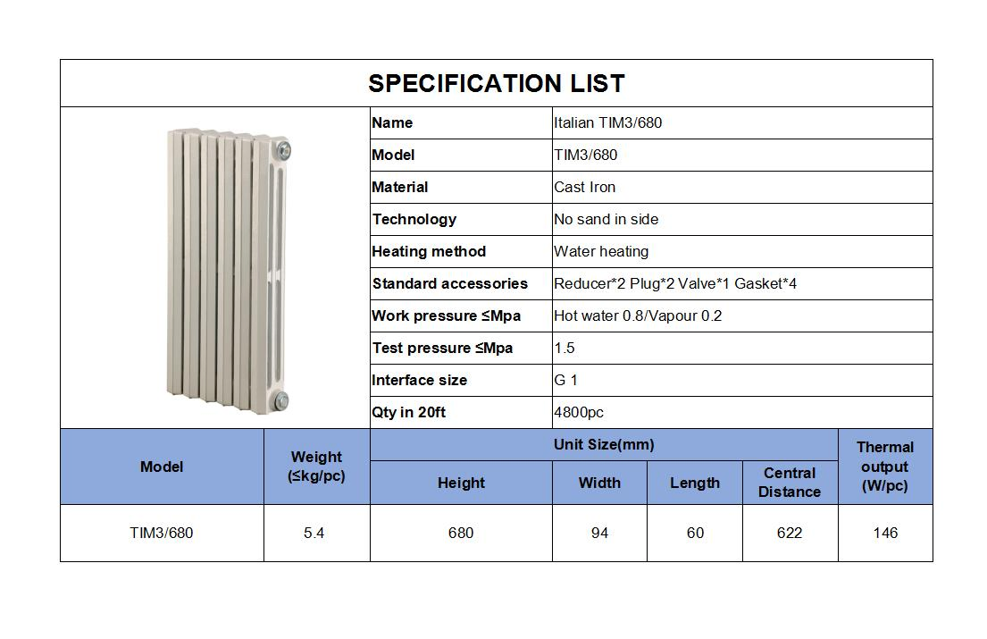 Cast Iron Heating Radiator of Tim3/680