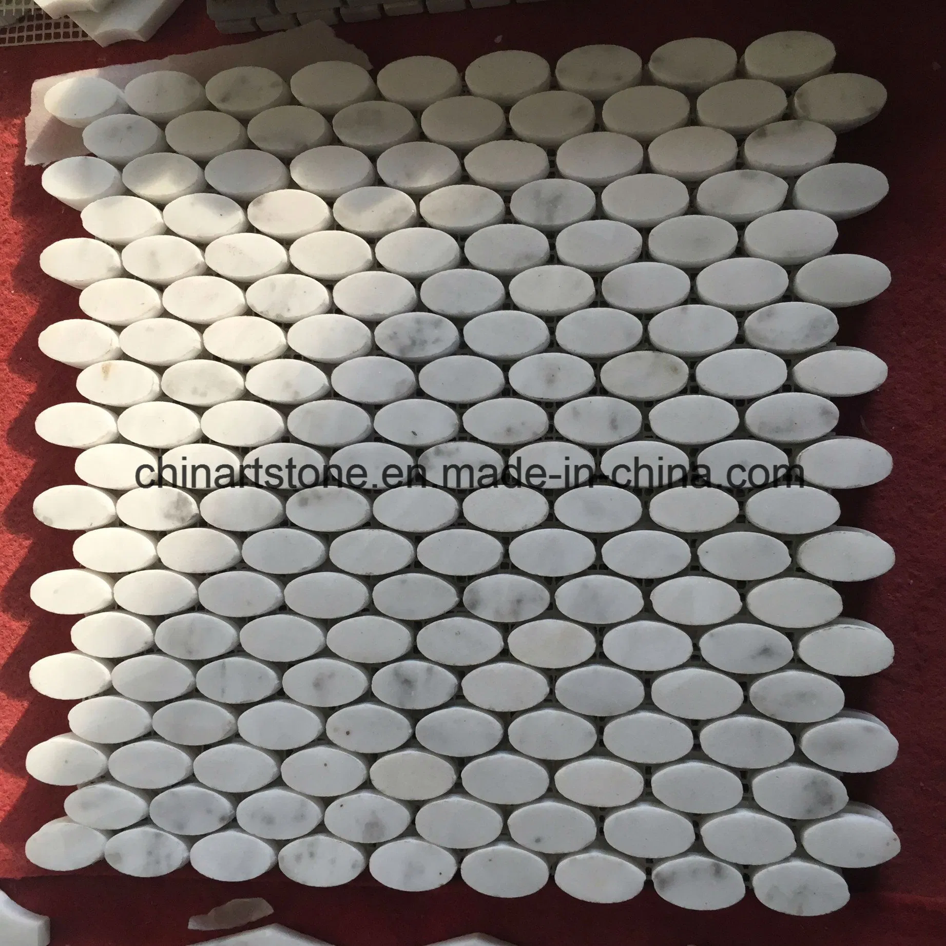 Мозаика Bianco Carrara из белого мрамора для стен