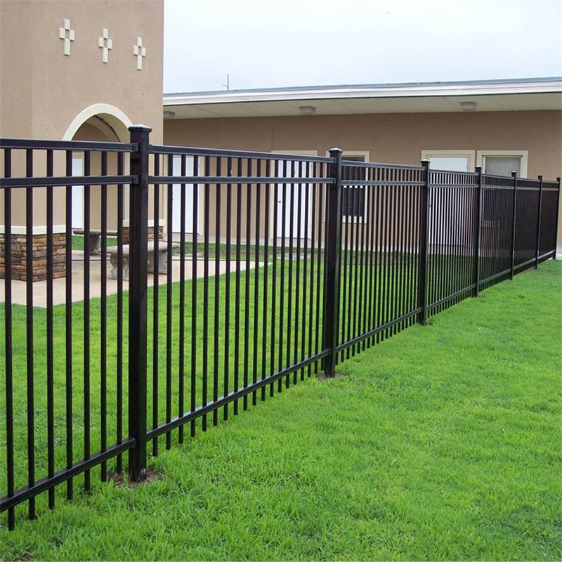 Vertical Galvanization Steel Garden Fences China Suppliers 1800mm Panel Height 7X10 Wrought Green Gray Black PVC Coated Iron Steel Fence