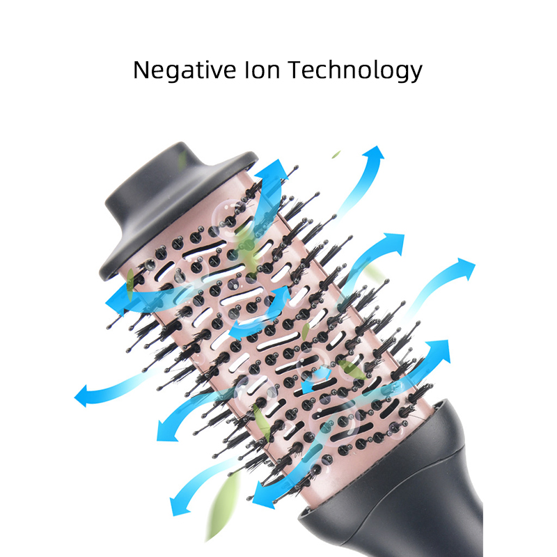 Hot Air Brush 2 in 1 Hair Straightner & Curler with Negative Ion