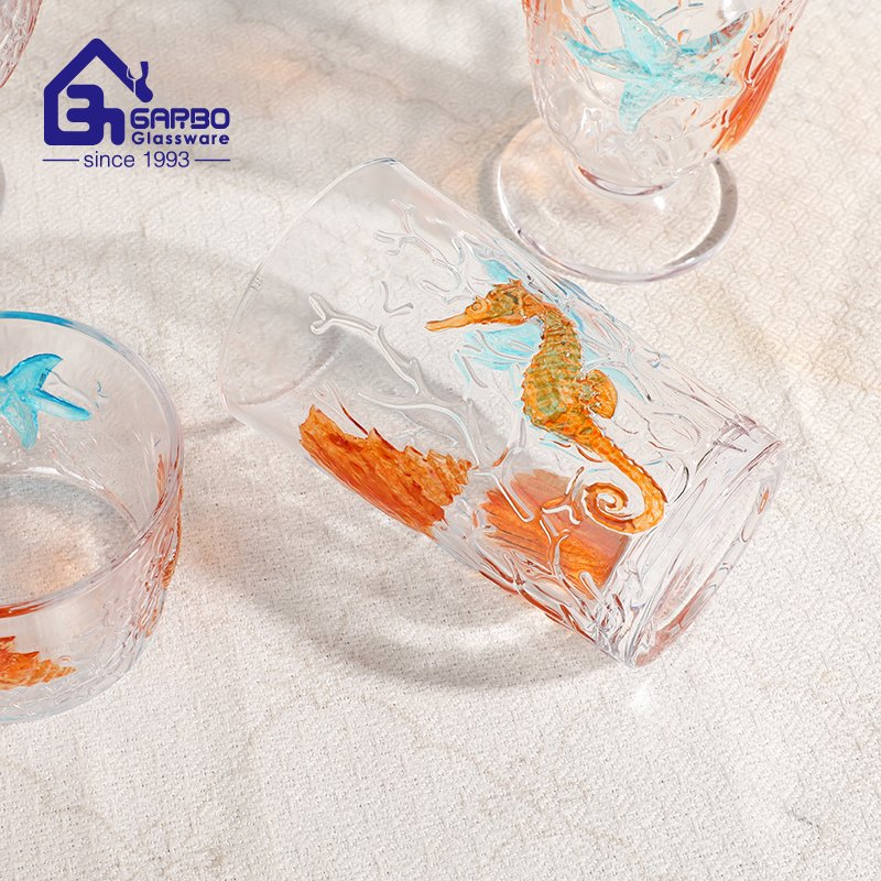 Color Printing Cartoon Ocean Glass Bowl Fashionable Salad Serving Glassware