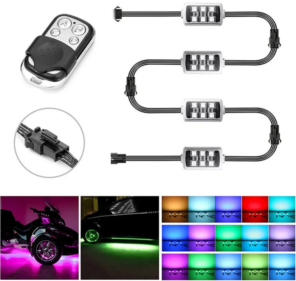 RGB LED подсветка днища 50W с пультом для авто и мото