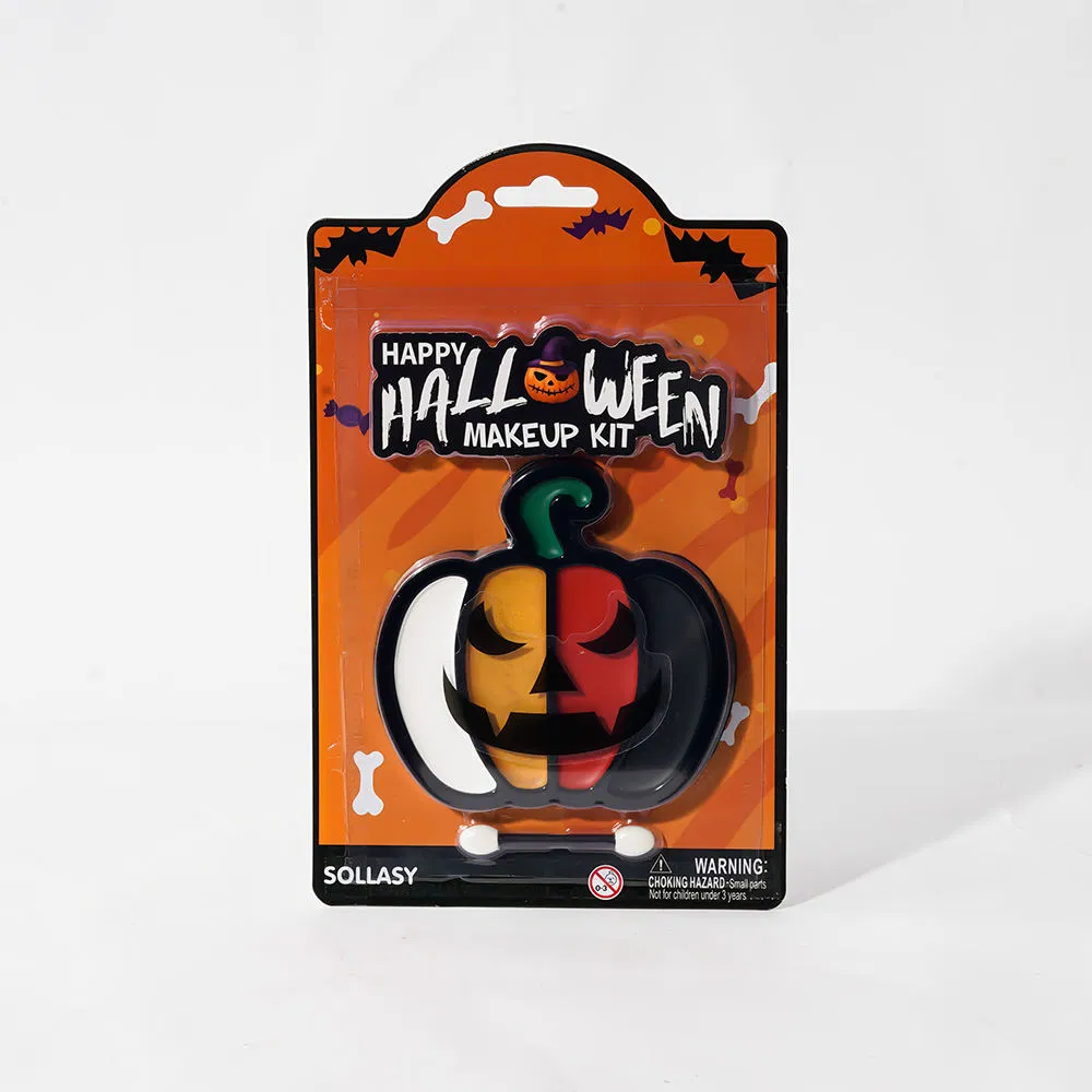 Kids Halloween Face Paint Kit with Pumpkin Brushes