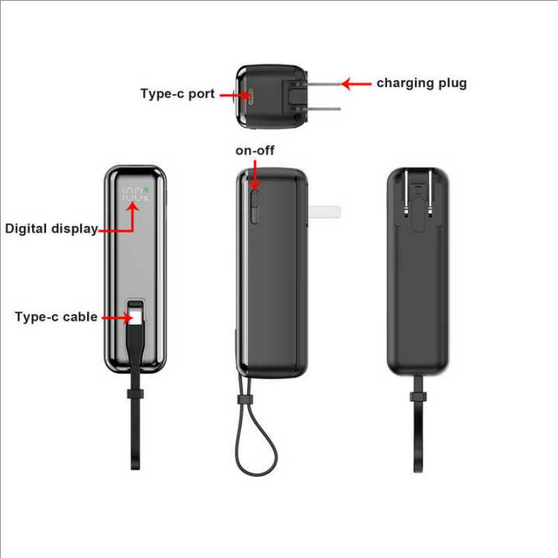 Mini Pd22.5W Fast Charging 5000mAh Portable Power Bank
