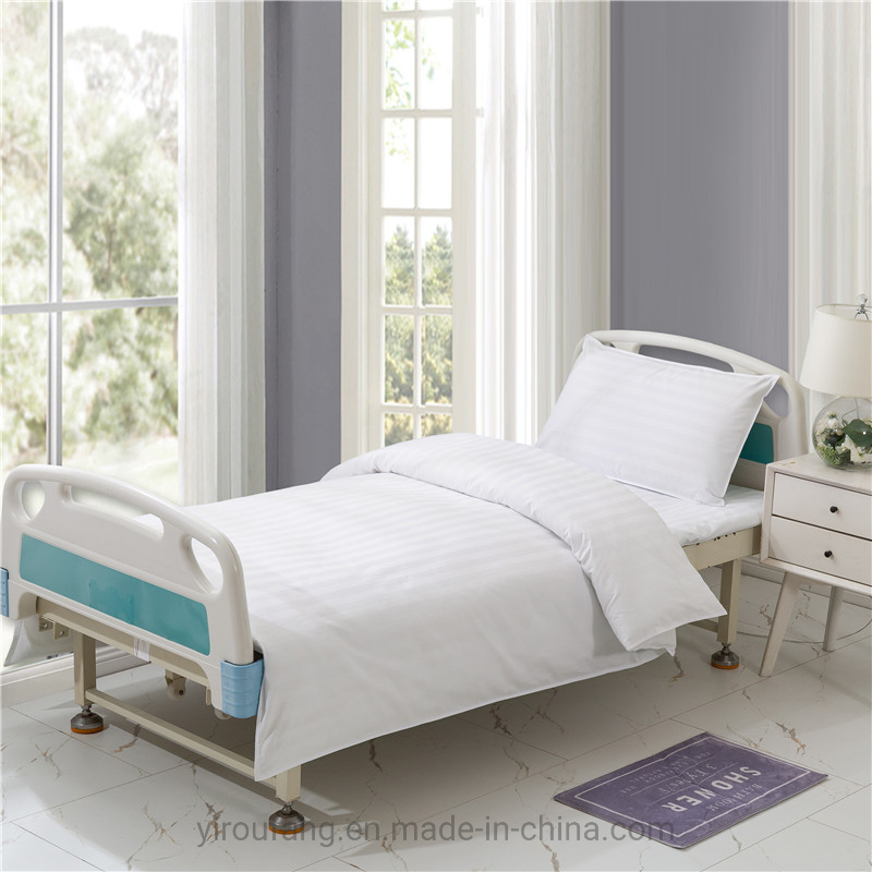 Wholesale White Single Bed Sheets and Pillowcases Hospital Medical Hotel Fitted 100% Cotton Fabric 3 Piece Bedding Set Bed Sheet