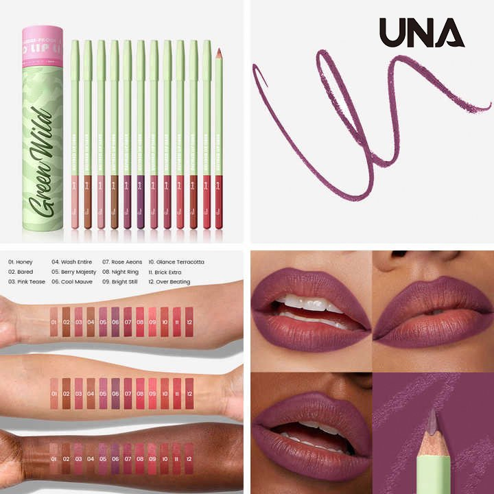 Custom Logo Vegan Cosmetics Long Lasting OEM Lip Liner Kit Custom Logo Pigmented Waterproof Creamy Matte Lip Makeup Set