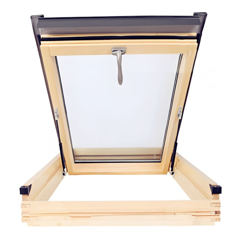 Durable Air Ventilation Aluminum Cladding Solid Wood Skylight Roof Window