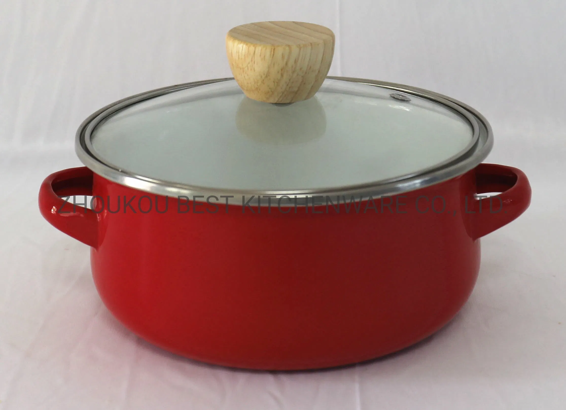 Customized Enamel Casserole with Glass Cover