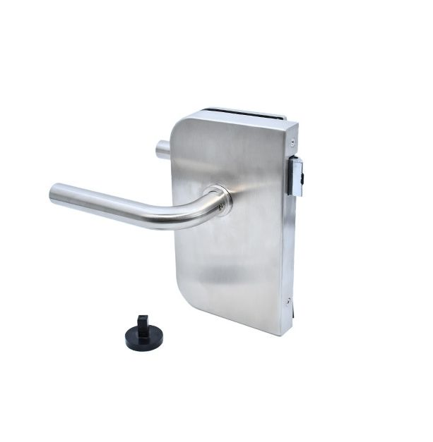 Office Furniture Frameless Glass Door Lock Set Stainless Steel Glass Handle Door Lock Body