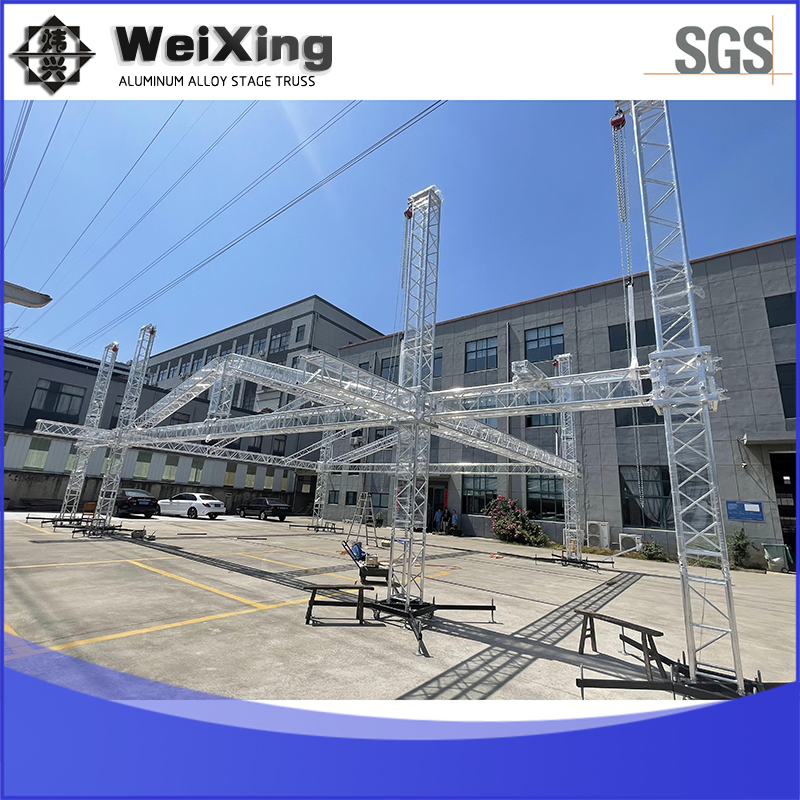 290/300/400/600 Square Aluminum Stage Truss LED Screen Event Concert Spigot Global for Events with Roof/Arch Roof Lifting System Thomas Bolt Truss