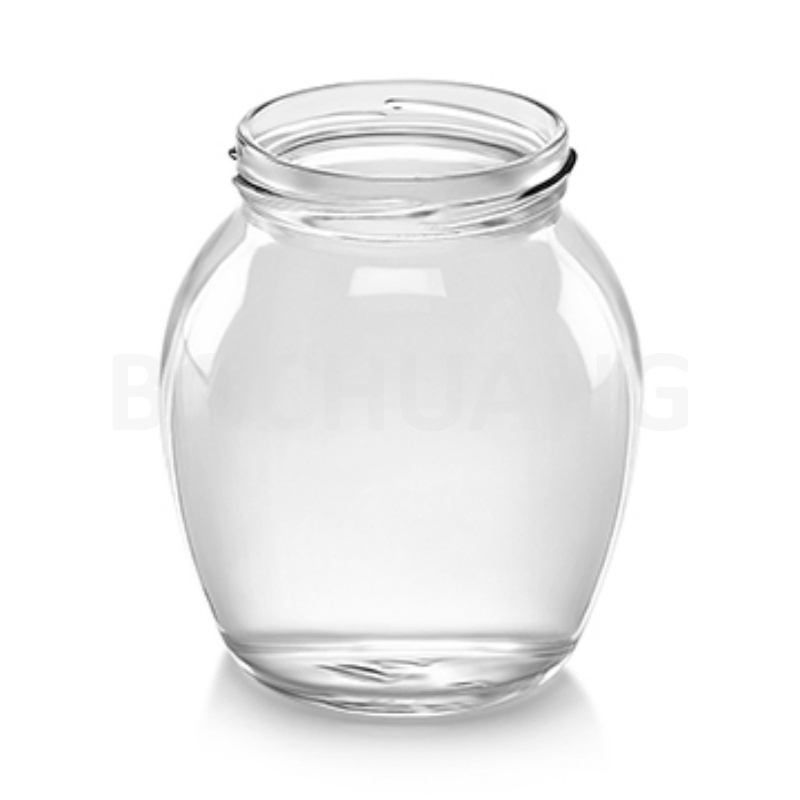 China Factory Economy Customizable Design Empty Clear Glass Jar for Canning Fruit & Vegetable Slices Mustards Ketchup Chutneys Pizza Sauce