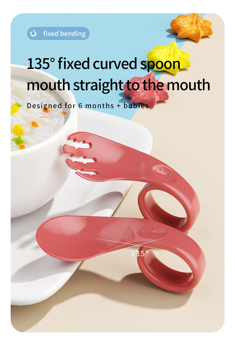 Baby-Friendly Silicone Spork for Easy Grasp and Use