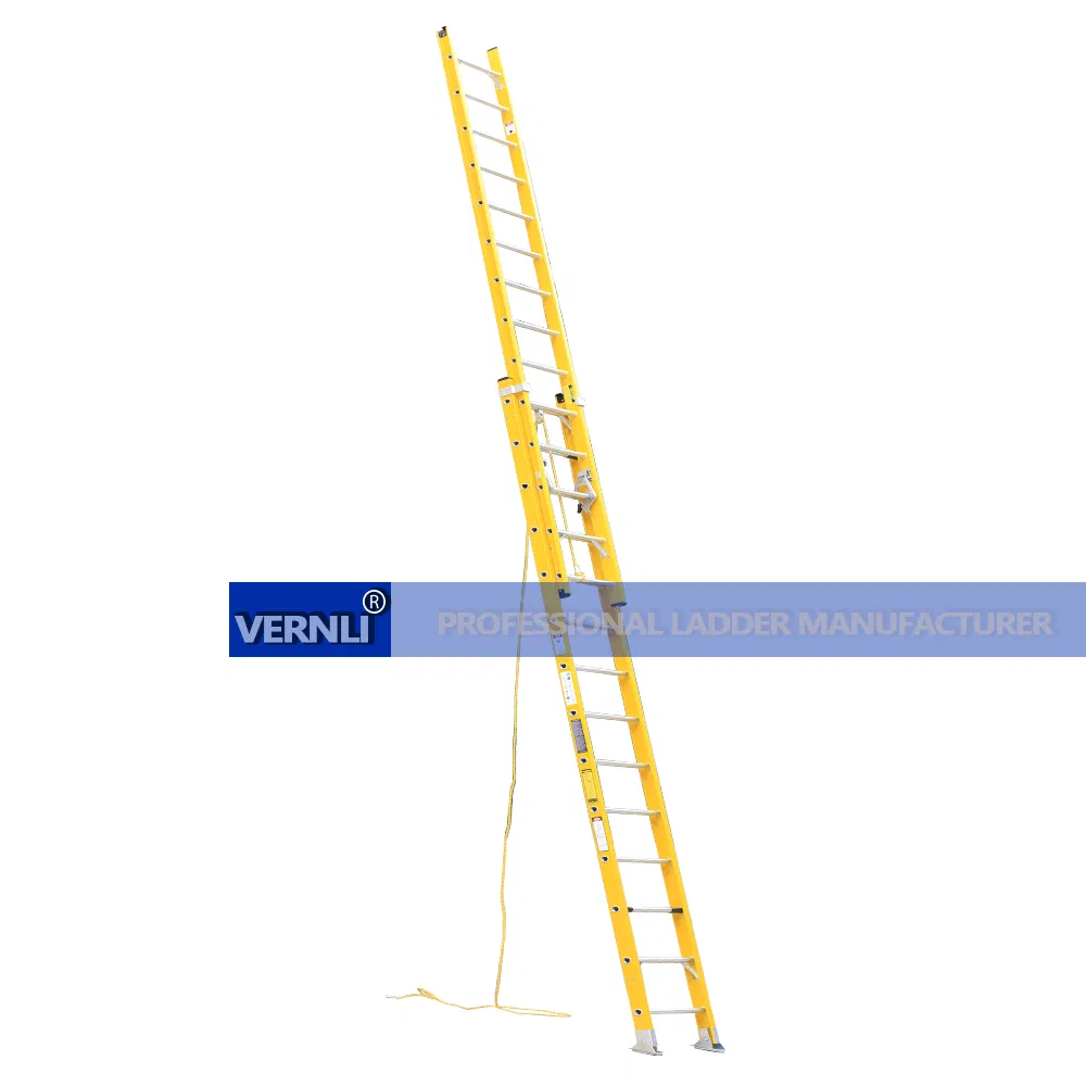 4.8m to 12m Double Cheap Extension Fiberglass Folding Ladder Insulation Ladder