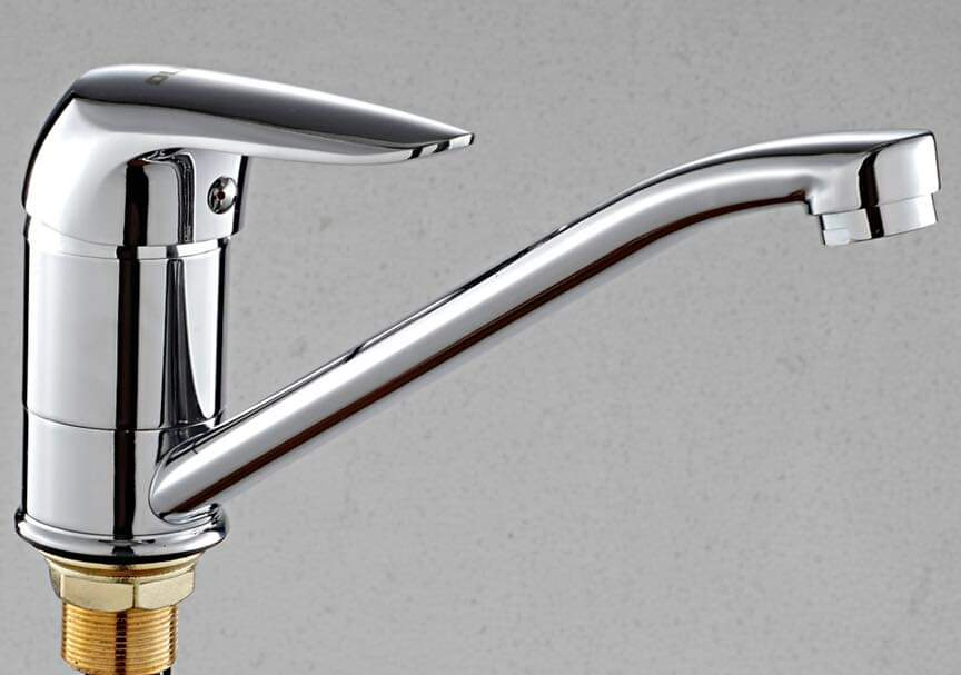 Classic Style Kitchen Sink Chrome Brass Body Single Hole Faucet Mixer Tap