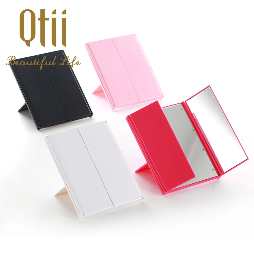 8 PCS LED Lighted 3 Folds Touch Sensor Makeup Mirror Used by Batteries