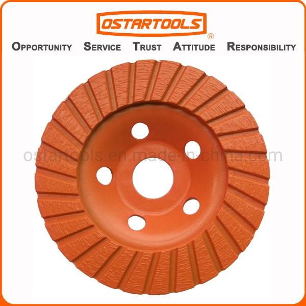 Heavy Duty 4" Concrete Turbo Diamond Grinding Cup Wheel