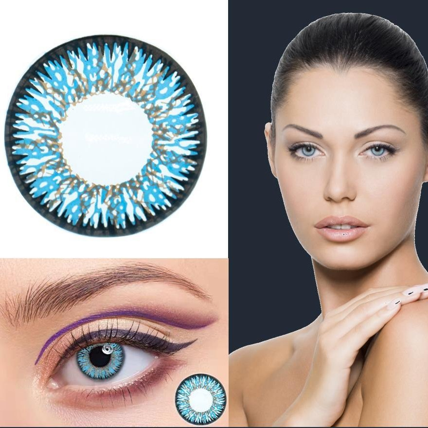 Color Contact Lenses for Eyes Top Brand Eye Contacts Yearly Use Beauty Pupils 1 Pair Brown and Gray Colored Contact Lenses